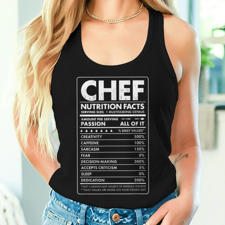 Chef Nutrition Facts Cook Vintage Cooking Women Tank Top Gifts for Her