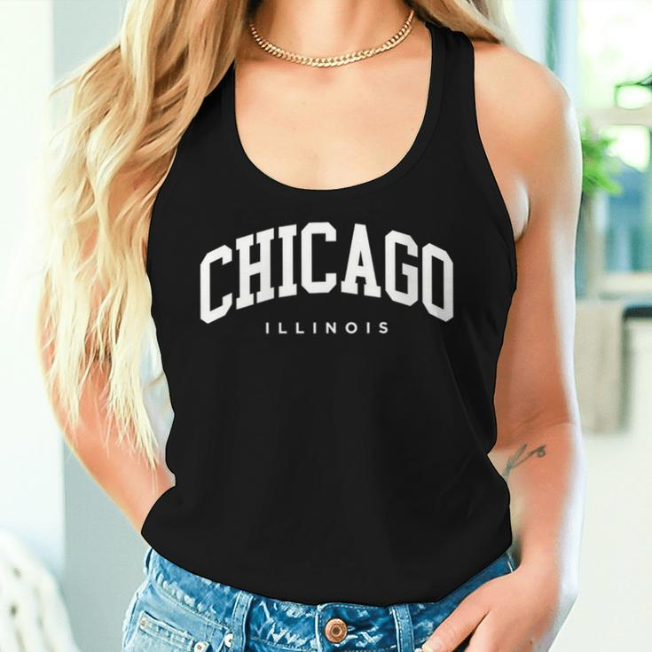 Chicago Illinois Vintage Varsity Style College Group Trip Women Tank Top Gifts for Her