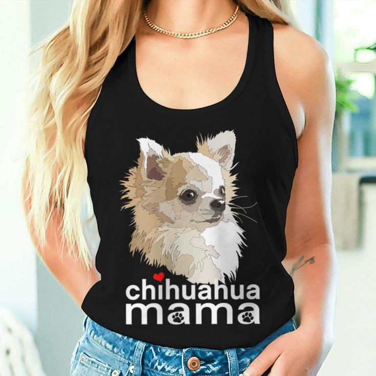 Chihuahua Mama Chihuahua Long Haired Mom Mommy Chiwawa Dog Women Tank Top Gifts for Her