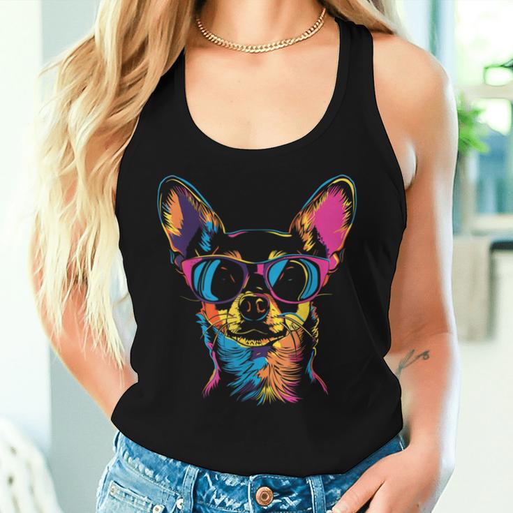 Chihuahua Sonnenbrille Lustig Hund Mama Papa Tank Top Frauen Geschenke für Sie