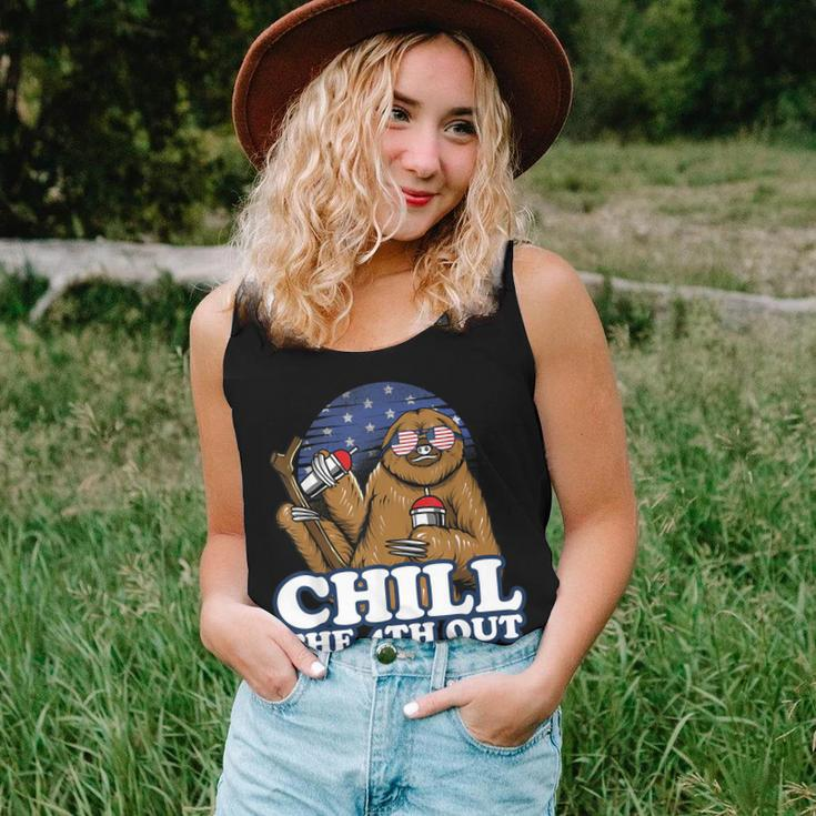 Chill The 4Th Out Patriotic Fourth Of July Sloth Women Tank Top Gifts for Her