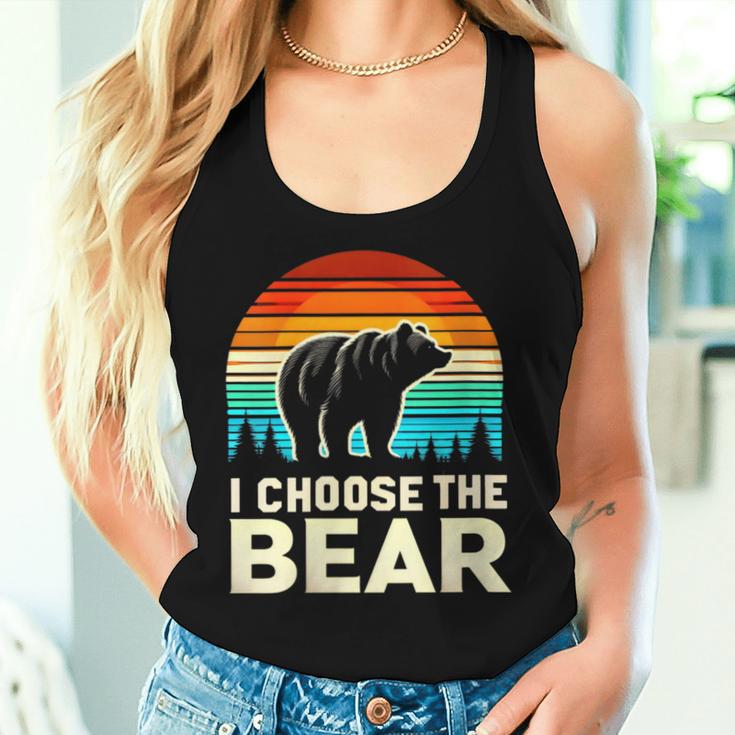 I Choose The Bear Vintage Sunset Women Tank Top Gifts for Her