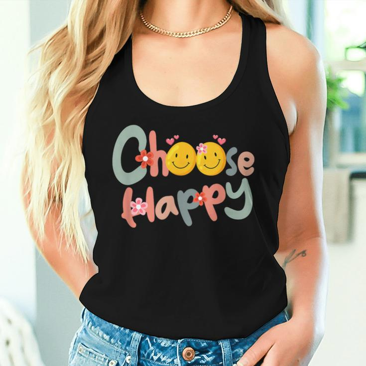 Choose Happy Positive Message Saying Quote Women Tank Top Gifts for Her