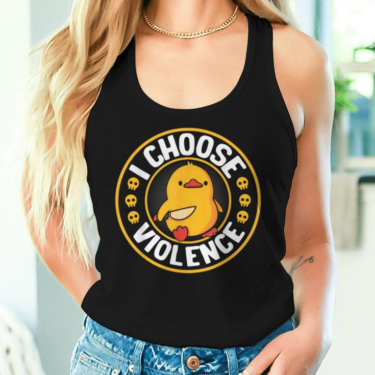 I Choose Violence Duck Cute Women Tank Top Gifts for Her