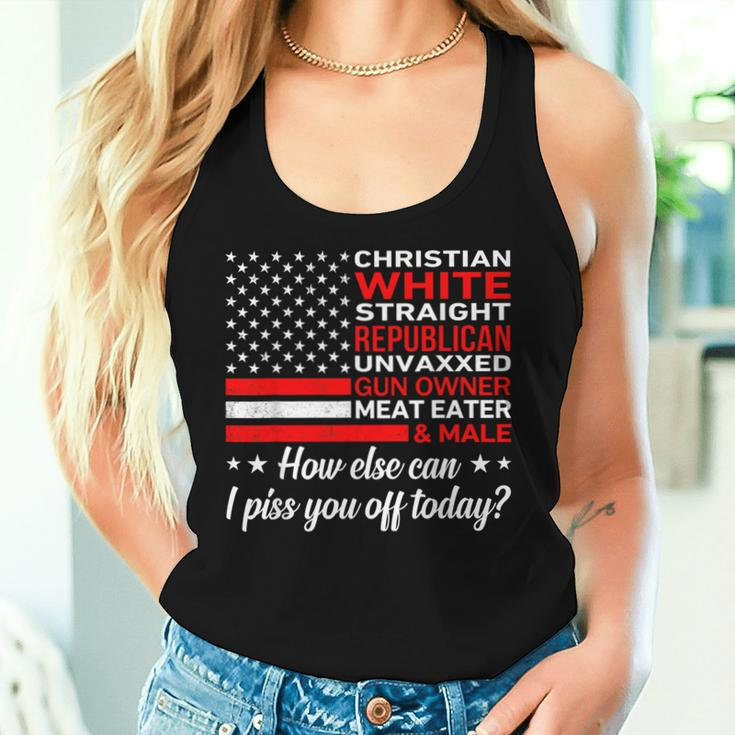 Christian White Straight Republician American Flag Women Tank Top Gifts for Her