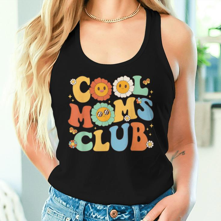 Cool Moms Club Groovy Mother's Day Floral Flower Women Tank Top Gifts for Her