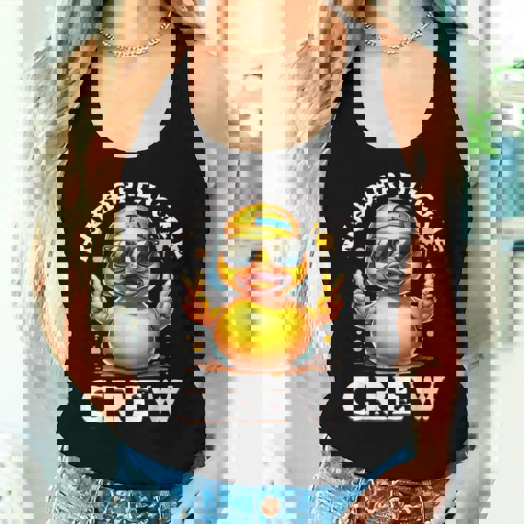 Cool Retro Yellow Rubber Duck In 70S 80S Duck Women Tank Top Gifts for Her