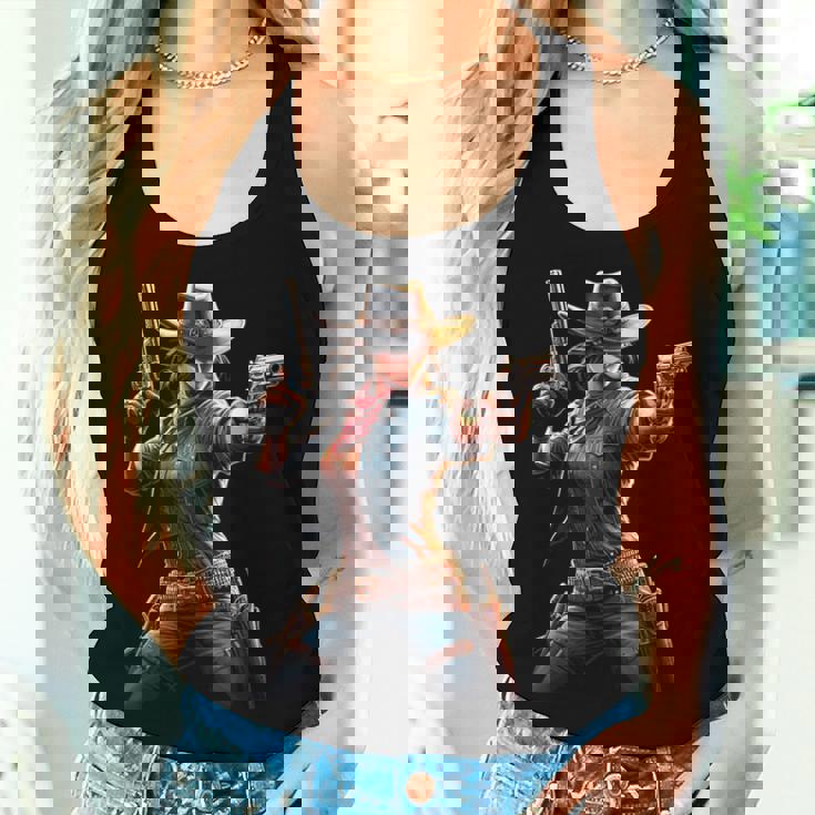 Cowgirl Gunslinger Wild West Six Shooter Western Item Women Tank Top Gifts for Her