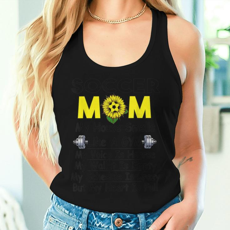 Crazy Soccer Mom Heart Is Full Mix Sunflower Women Tank Top Gifts for Her