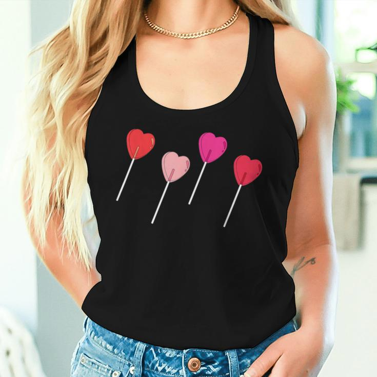 Cute Candy Lollipop Heart Happy Valentine's Day Girls Women Tank Top Gifts for Her
