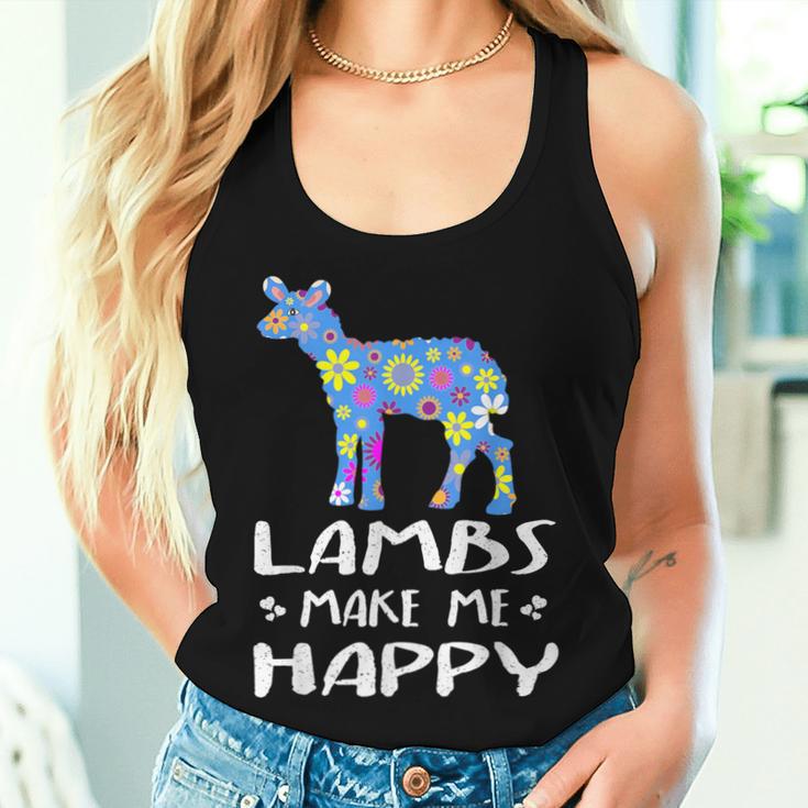 Cute Floral Baby Sheep Lamb Lover For & Girls Women Tank Top Gifts for Her