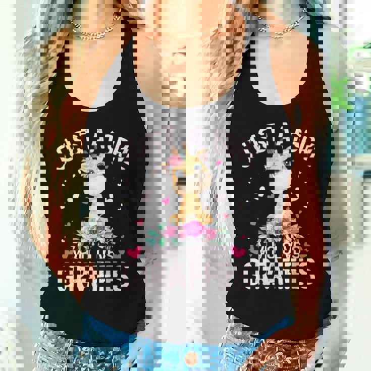 Cute Just A Girl Who Loves Giraffes Floral Girls Women Tank Top Gifts for Her Cute Just A Girl Who Loves Giraffes Floral Girls Women Tank Top Gifts for Her
