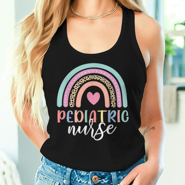 Cute Pediatric Nure Peds Nurse Nursing School Team Rainbow Women Tank Top Gifts for Her
