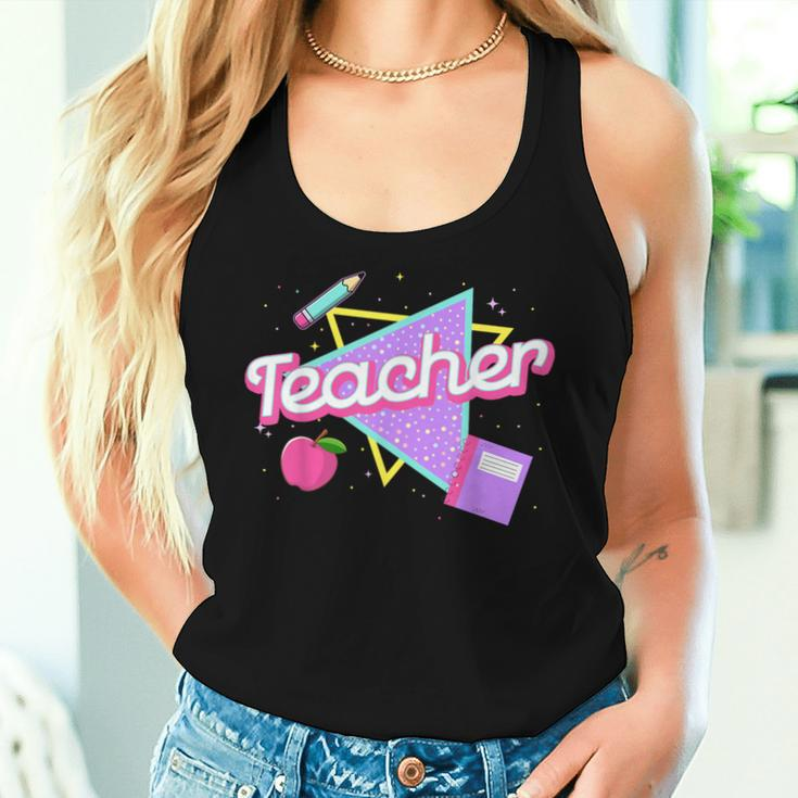 Cute Teacher 80'S 90'S Style Retro Old School Teacher Women Tank Top Gifts for Her