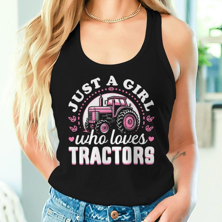 Cute Tractor Pink Just A Girl Who Loves Tractors Women Tank Top Gifts for Her