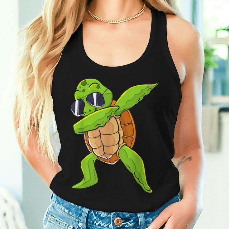 Dabbing Sea Turtle Animal Lover Save The Turtles Women Tank Top Gifts for Her