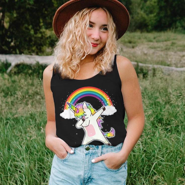 Dabbing Unicorn Cute Unicorn Dab Dance With Rainbow Women Tank Top Gifts for Her