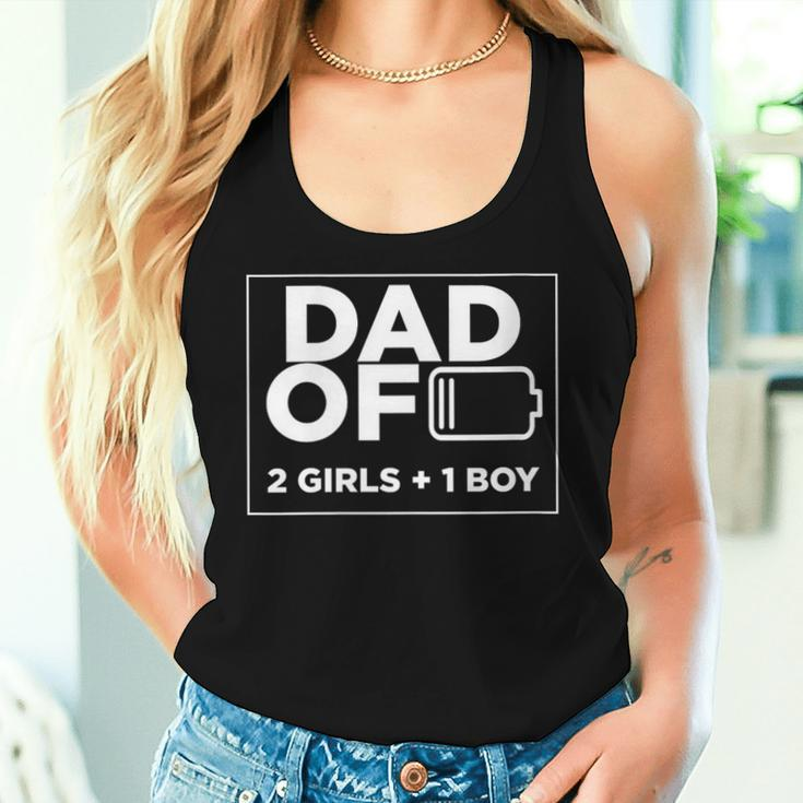 Dad Of 2 Girls 1 Boy Fathers Day For Dad Men Women Tank Top Gifts for Her