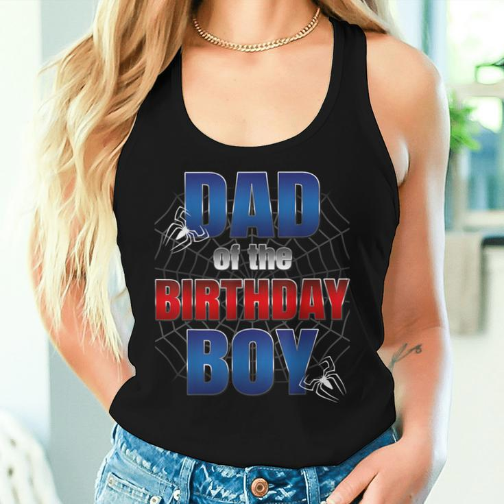 Dad Of The Birthday Spider Web Boy Dad And Mom Family Women Tank Top Gifts for Her