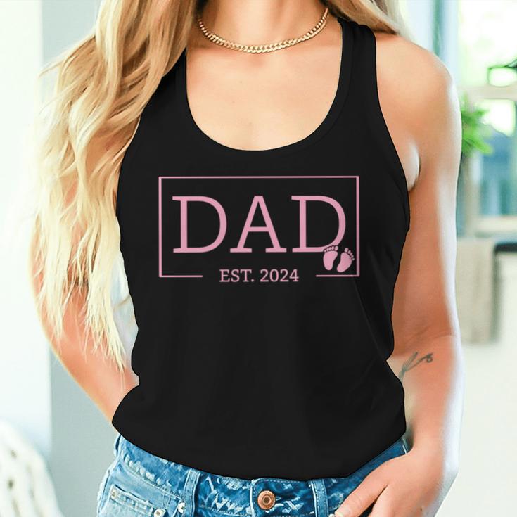 Dad Established Est 2024 Mädchen Neugeborene Geschenke Papaater Tank Top Frauen Geschenke für Sie