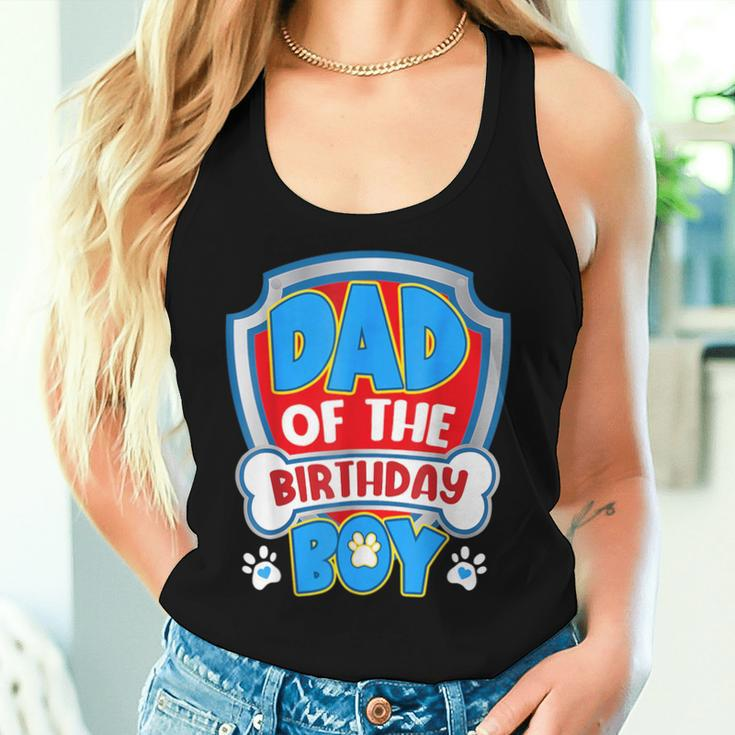 Dad And Mom Of The Birthday Boy Dog Paw Family Matching Women Tank Top Gifts for Her