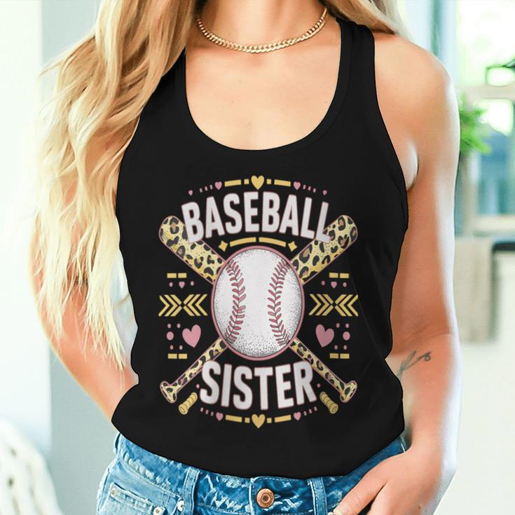 Damen Baseball Leopard Mama Schwester Lustiges Muttertagsdesign Mit-Ausschnitt Tank Top Frauen Geschenke für Sie