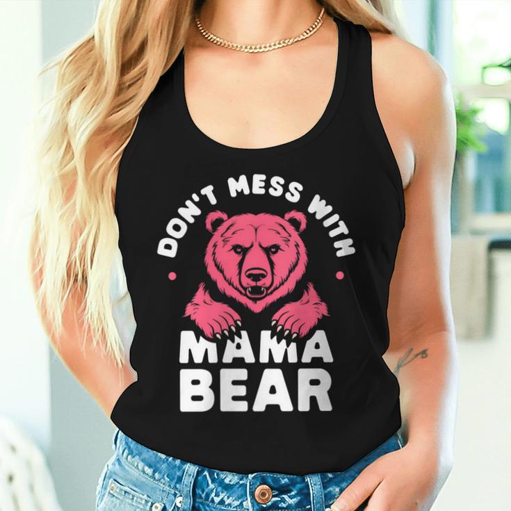 Damen Lustiger Muttertag Für Damen Don't Mess With Mama Bear Mit-Ausschnitt Tank Top Frauen Geschenke für Sie