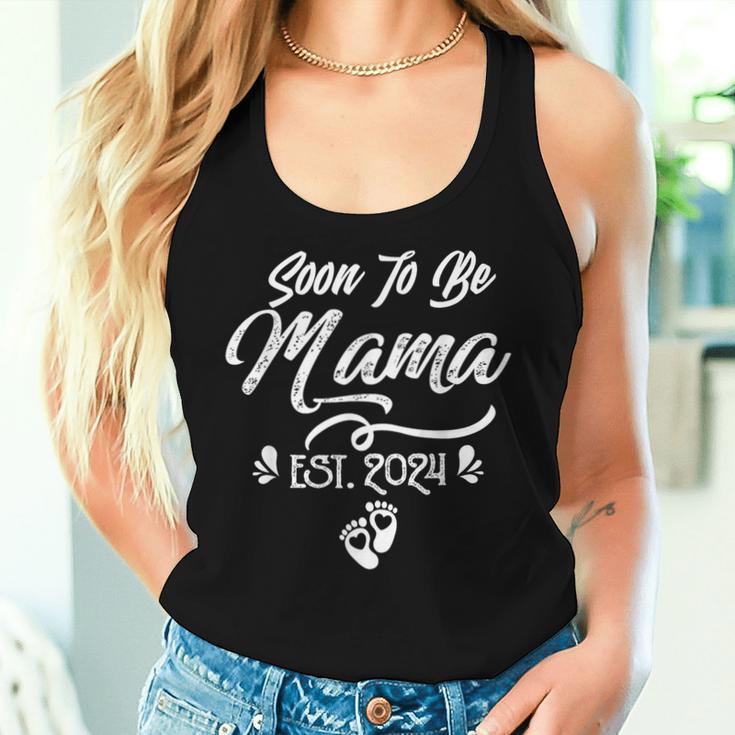 Damen Promoted To Mom 2024 Soon To Be New Mama Schwangerschaft Tank Top Frauen Geschenke für Sie