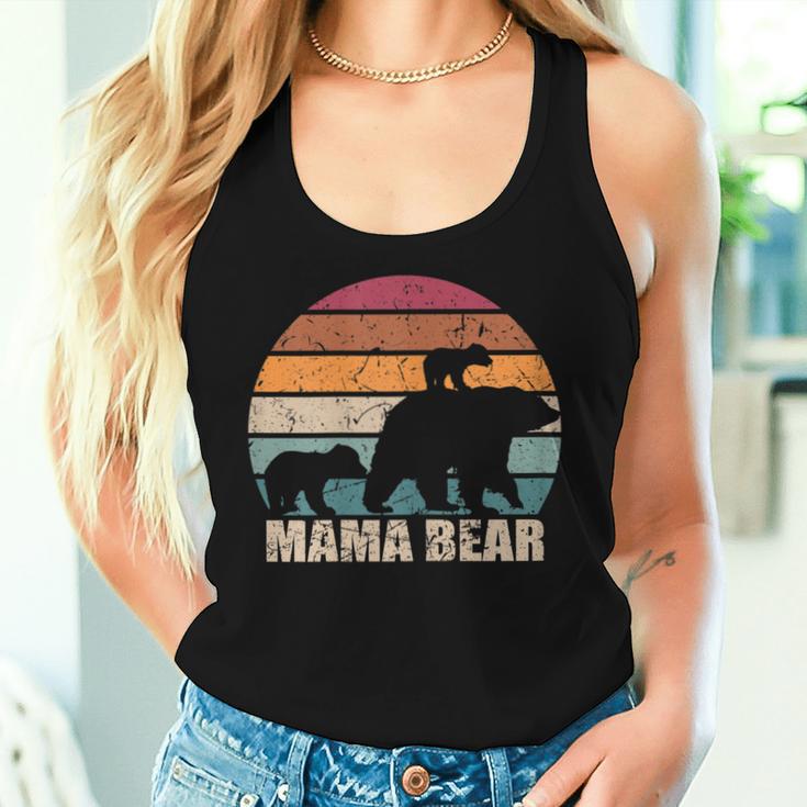 Damen Retro Mama Bäron 2 Kindern Muttertag Zweifach Mama Tank Top Frauen Geschenke für Sie