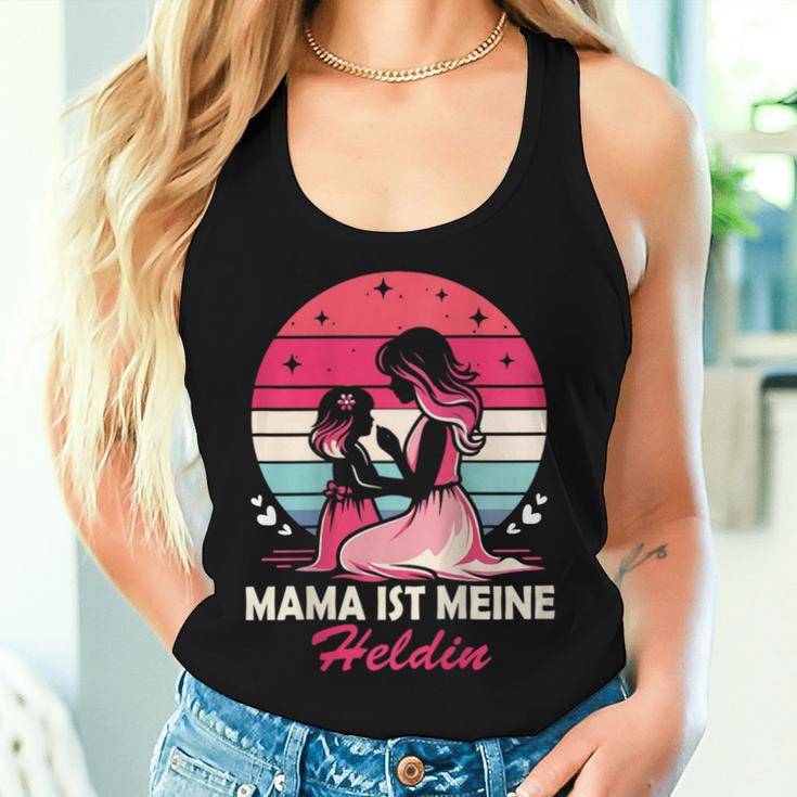 Damen Witzige Mom Muttertag Sprüche Tochter Mama Ist Meine Heldin Raglan Tank Top Frauen Geschenke für Sie