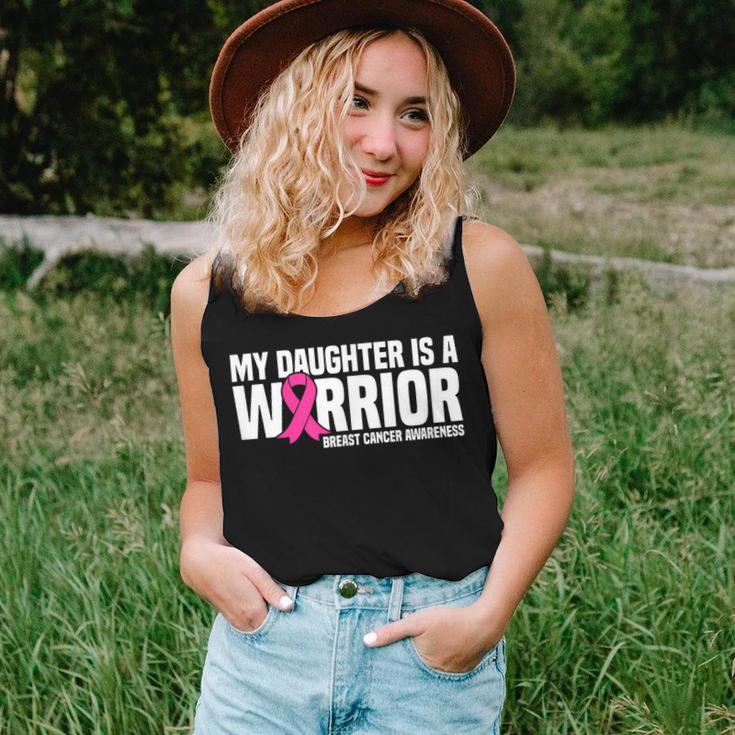 My Daughter Is A Warrior Pink Ribbon Breast Cancer Awareness Women Tank Top Gifts for Her