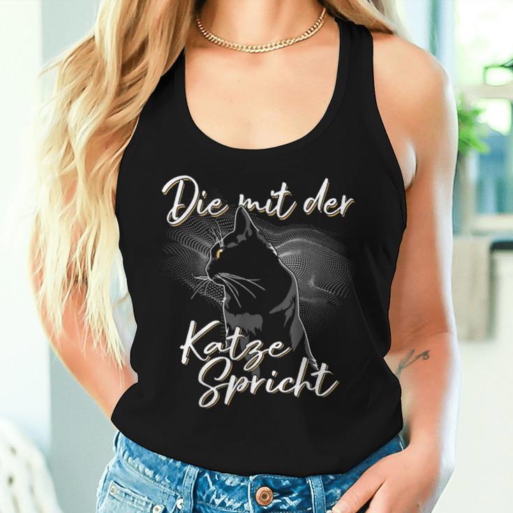 Die Mit Der Katze Speaks Für Katze Papa Cat Mother Children Tank Top Frauen Geschenke für Sie