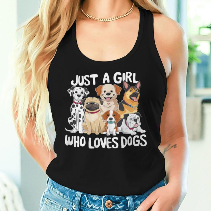 Dog Lover Just A Girl Who Loves Dogs Women Tank Top Gifts for Her