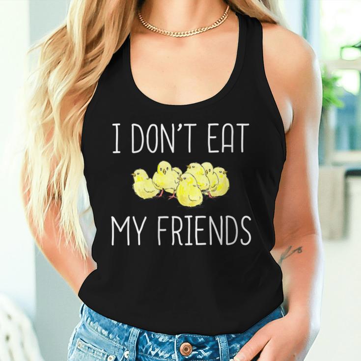 I Don't Eat My Friends Vegan Vegetarian Animal Lover Women Tank Top Gifts for Her