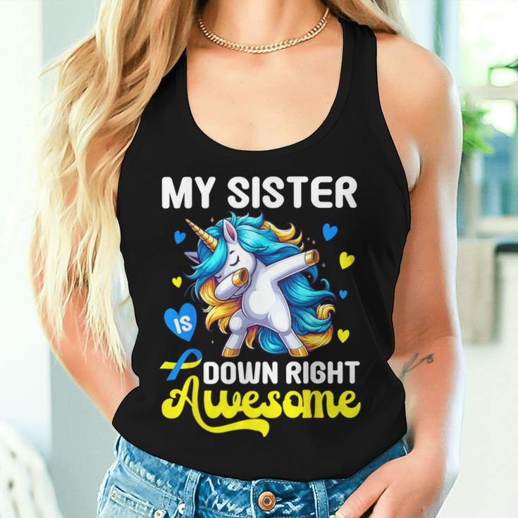 Down Syndrome Sister Awareness Day Down Right Awesome Sister Women Tank Top Gifts for Her