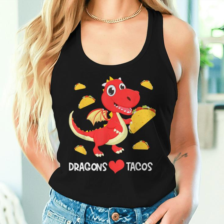 Dragons Love Tacos Cute Dragon Lover Boy Girl Mexico Taco Women Tank Top Gifts for Her