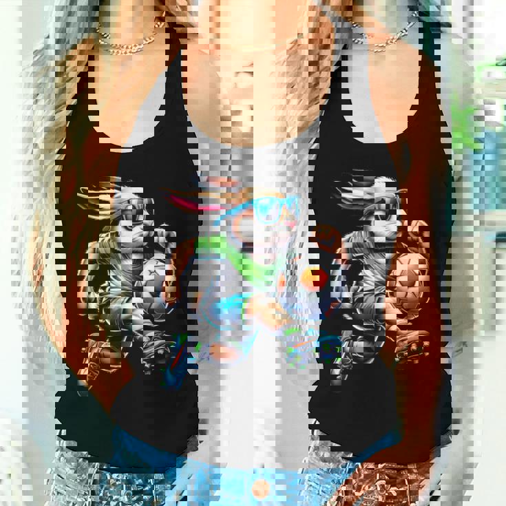 Easter Bunny Soccer Player Rabbit Egg Boys Girls Women Tank Top Gifts for Her