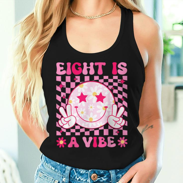 Eight Is A Vibe Groovy 8Th Birthday 8Yr Old 8 Year Old Girls Women Tank Top Gifts for Her