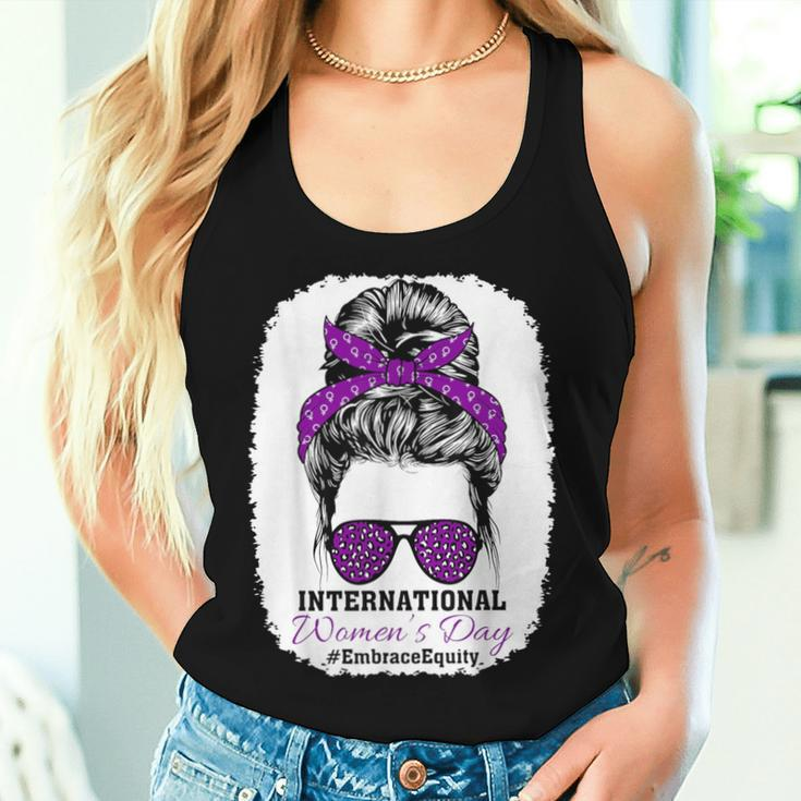 Embrace Equity International Day 2024 Messy Bun Women Tank Top Gifts for Her