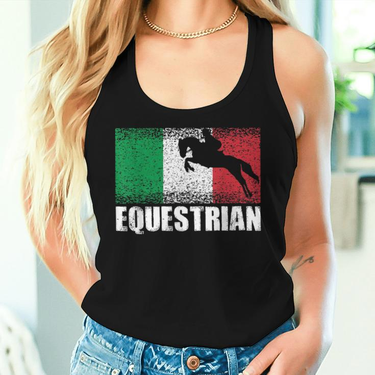 Equestrian Sport Italy Flag Italian Horse Rider Women Tank Top Gifts for Her