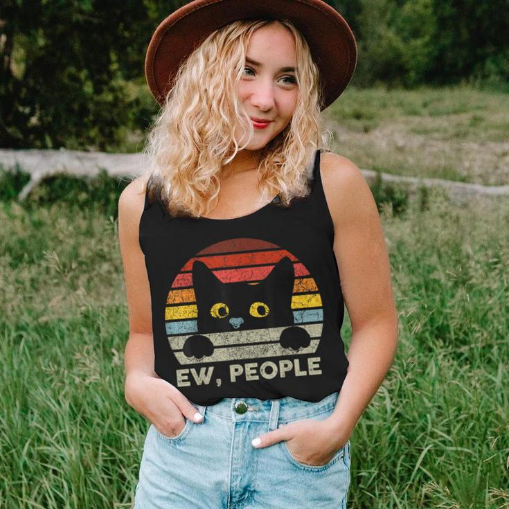 Ew People Vintage Black Cat For Cat Lover Cat Mom Cat Dad Women Tank Top Gifts for Her