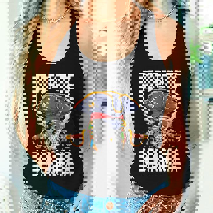 Family Skull Pirate Mama Jolly Roger Crossbones Flag Women Tank Top Gifts for Her