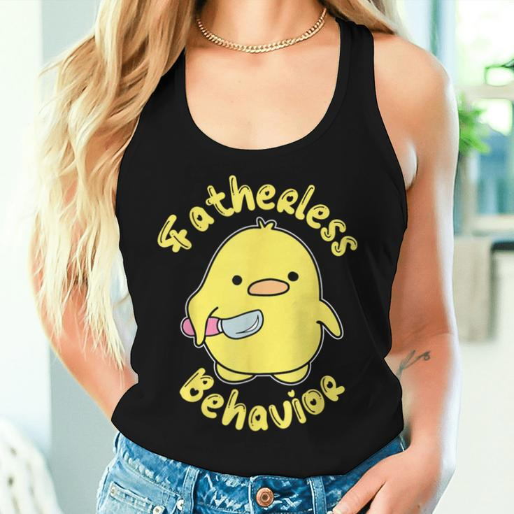 Fatherless Behavior Knife Duck Cute Women Tank Top Gifts for Her