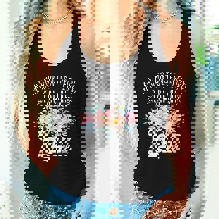 My Favorite People Call Me Lola Floral Birthday Lola Women Tank Top Gifts for Her