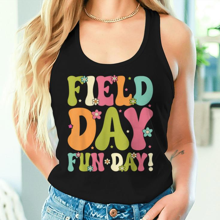 Field Day Fun Day Last Day Of School Groovy Teacher Student Women Tank Top Gifts for Her