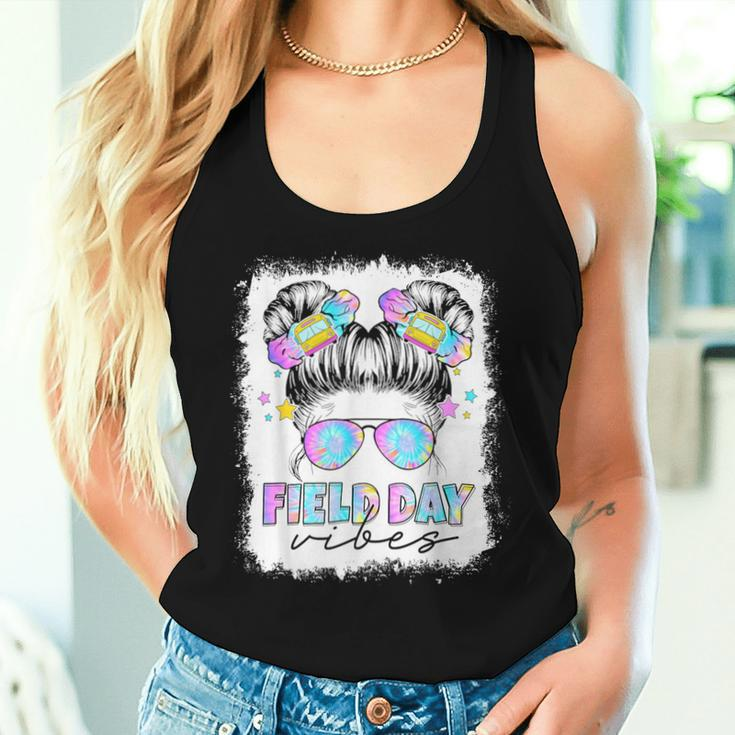 Field Day Vibes Messy Bun Girl Field Trip Teacher Student Women Tank Top Gifts for Her