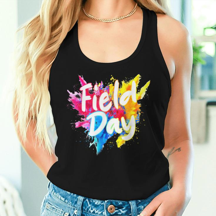 Field Trip Vibes Field Day Fun Day Colorful Teacher Student Women Tank Top Gifts for Her