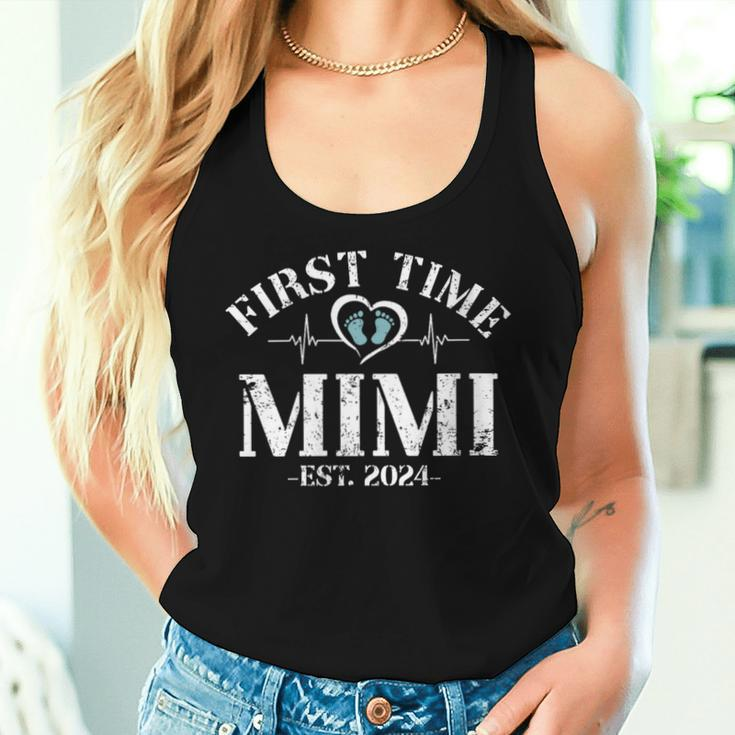First Time Mimi Est 2024 Promoted To New Grandma Est 2024 Women Tank Top Gifts for Her