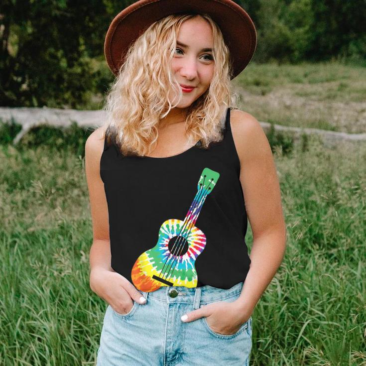 Fun Hippie Rainbow Tie Dye Acoustic Guitar Women Tank Top Gifts for Her