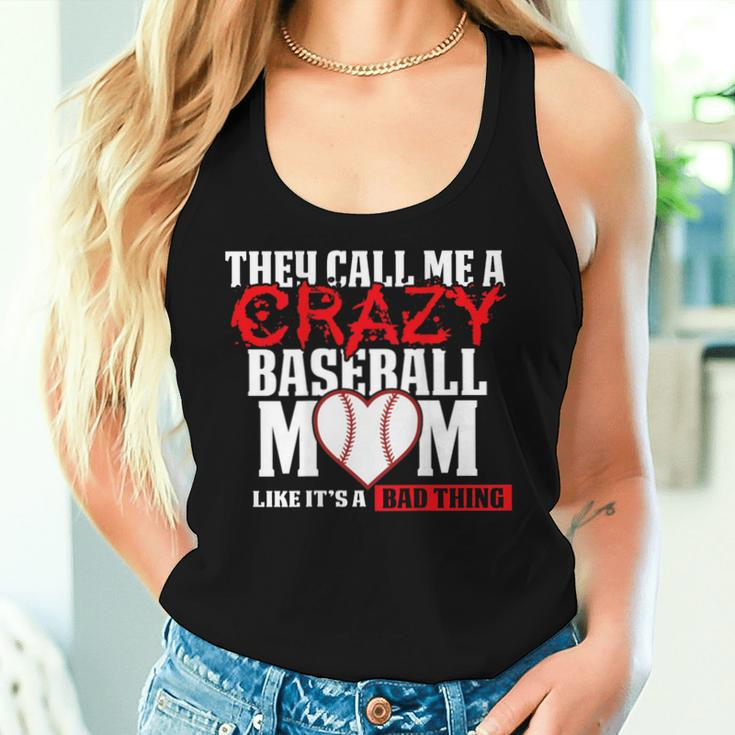Baseball MomThey Call Me Crazy Red Women Tank Top Gifts for Her